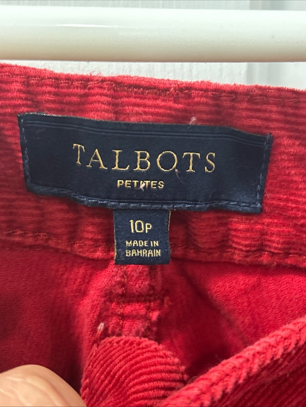 Talbots Women’s Corduroy Pants Size 10 Petite Curvy Fit Straight Leg True Red - Picture 2 of 7